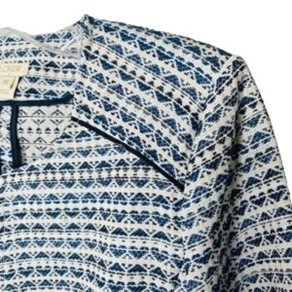 J. CREW White with Blue Hearts Full Zip Cropped Blazer, Size X Small - Picture 7 of 12